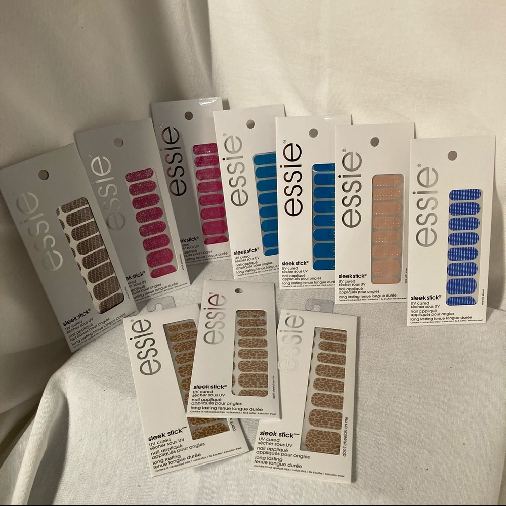 Essie Sleek Stick Nail Appliqués Lot of 10 packs 6 Patterns New NIP NWT